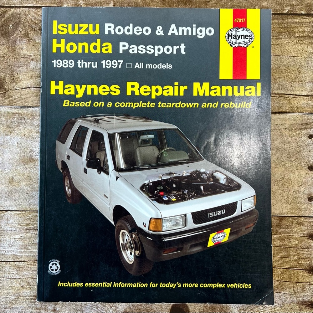 Haynes Repair Manual Isuzu Rodeo Amigo‎ Honda Passport 1989-1997 47017 Service